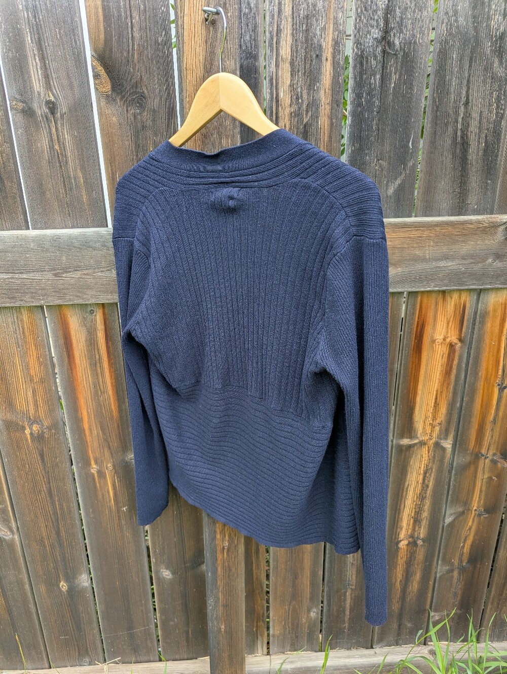 Verve Ami Navy Ribbed Open-Front Cardigan - Picture 3 of 3
